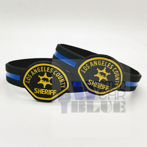 Bulk Department Inspired Thin Blue Line Wristbands