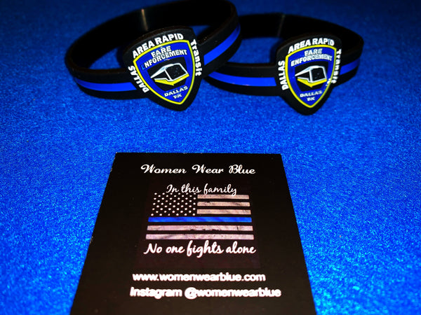 Bulk Department Inspired Thin Blue Line Wristbands