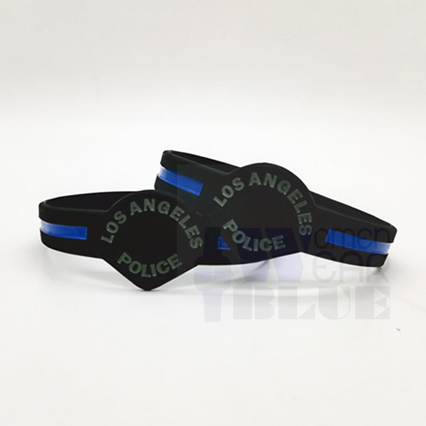 Bulk Department Inspired Thin Blue Line Wristbands