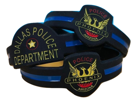 Department Inspired Thin Blue Line Wristbands