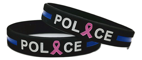 Breast Cancer Awareness Month Thin Blue Line Wristbands