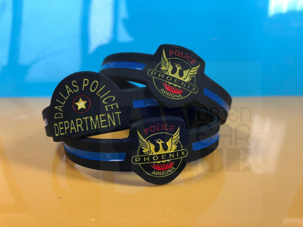 Bulk Department Inspired Thin Blue Line Wristbands