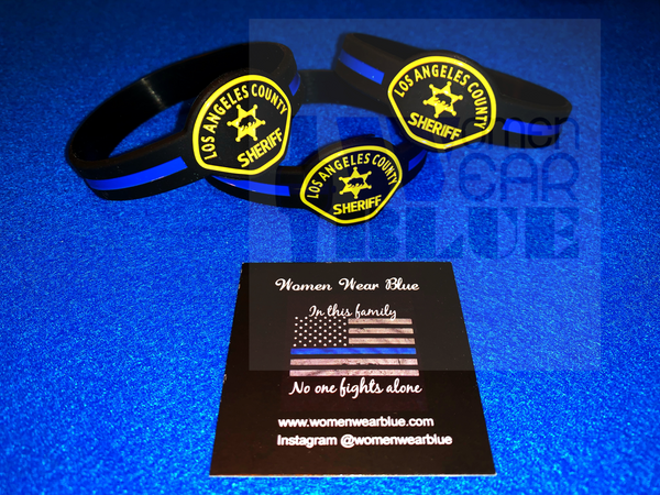 Bulk Department Inspired Thin Blue Line Wristbands