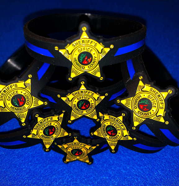 Bulk Department Inspired Thin Blue Line Wristbands