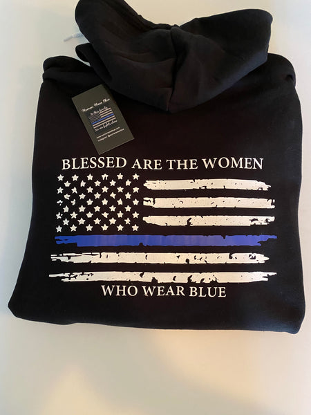 BLESSED ARE THE WOMEN WHO WEAR BLUE HOODIE