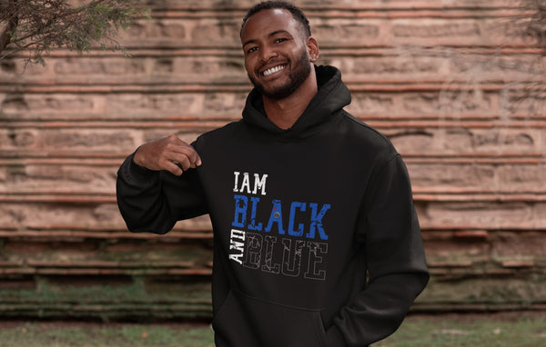 I AM BLACK AND BLUE HOODIE