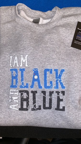 I AM BLACK AND BLUE SWEATSHIRT (CREW NECK)