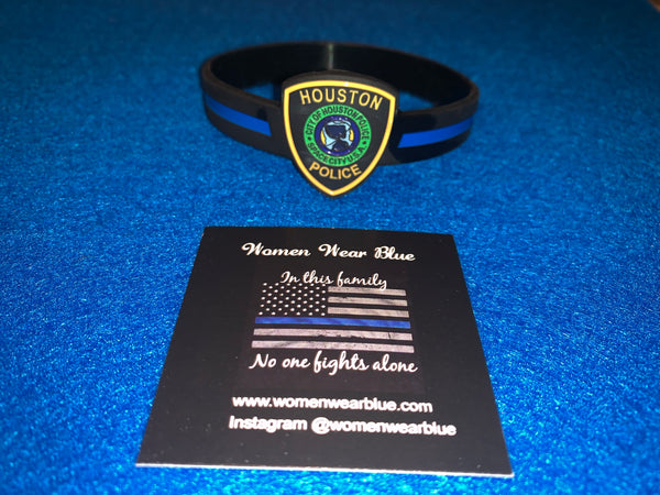 Bulk Department Inspired Thin Blue Line Wristbands