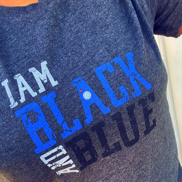 I AM BLACK AND BLUE TEE