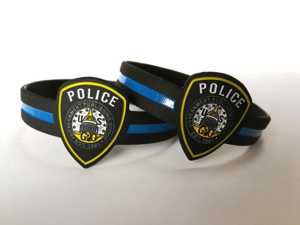 Department Inspired Thin Blue Line Wristbands