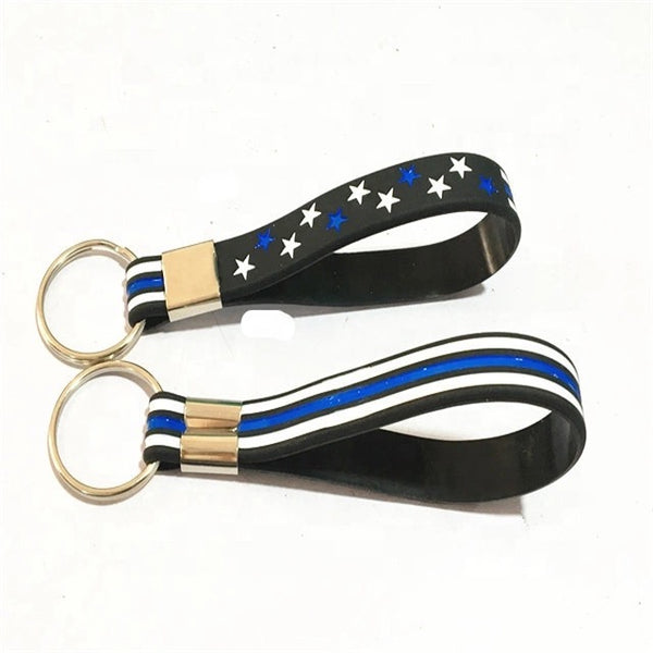 Thin Blue Line Flag Keychain