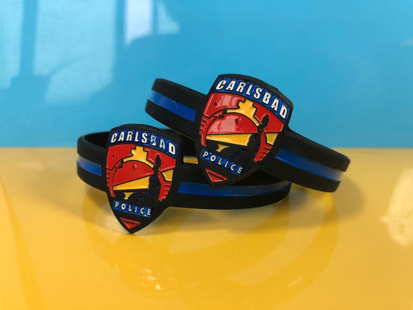 Bulk Department Inspired Thin Blue Line Wristbands