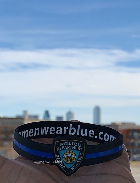 Bulk Department Inspired Thin Blue Line Wristbands