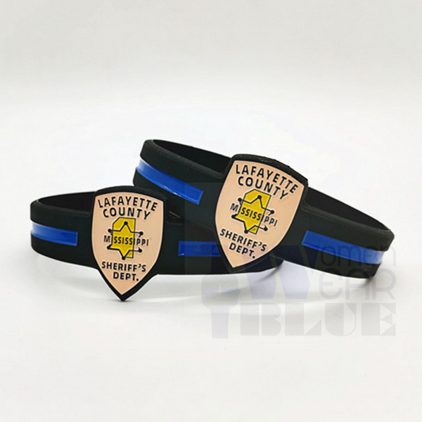 Department Inspired Thin Blue Line Wristbands