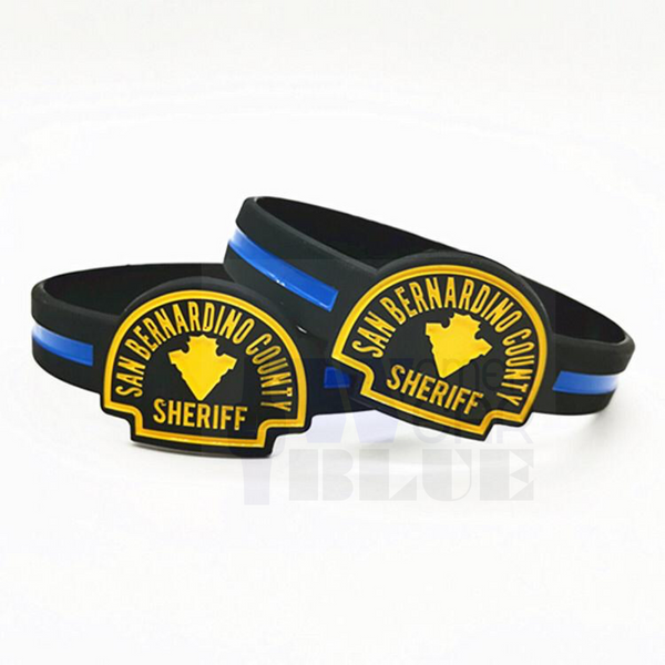 Bulk Department Inspired Thin Blue Line Wristbands