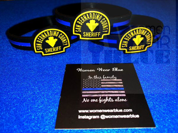 Bulk Department Inspired Thin Blue Line Wristbands