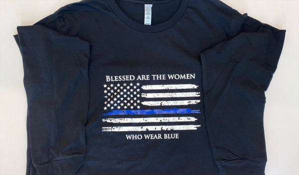 LONG SLEEVE BLESSED ARE THE WOMEN WHO WEAR BLUE TEE