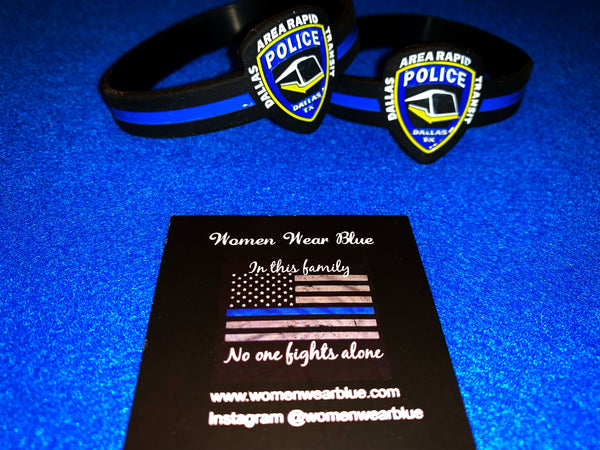 Bulk Department Inspired Thin Blue Line Wristbands